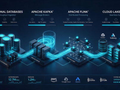 Architectural blueprint diagram of enterprise AI infrastructure, agentic pipelines, and governed data foundation